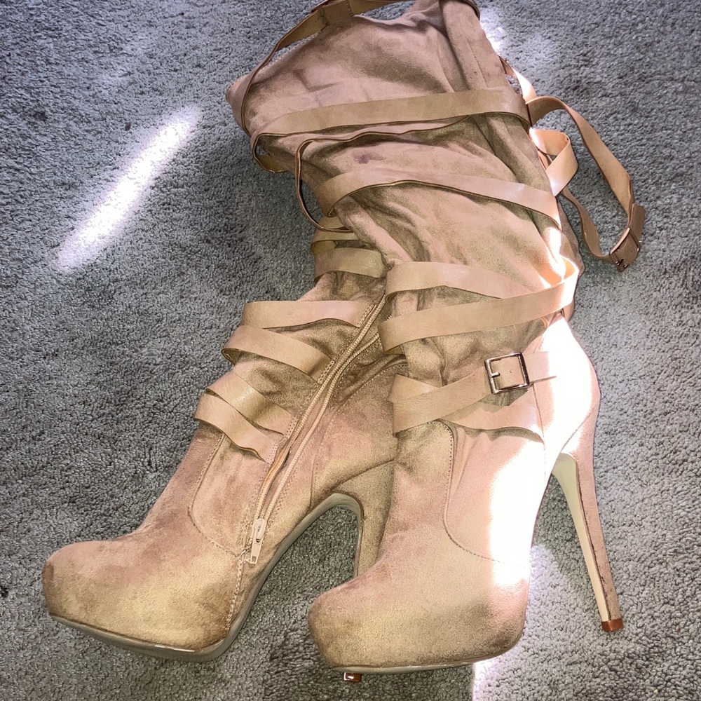 Chic Strappy High Heel Boots